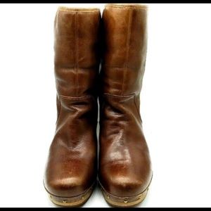 Ugg Linnea Boots Wooden Clog Sheepskin size 37